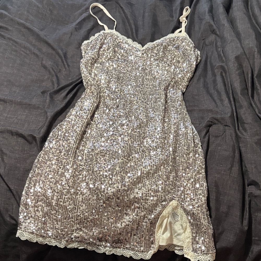Wild Fable Silver Sequin Dress
